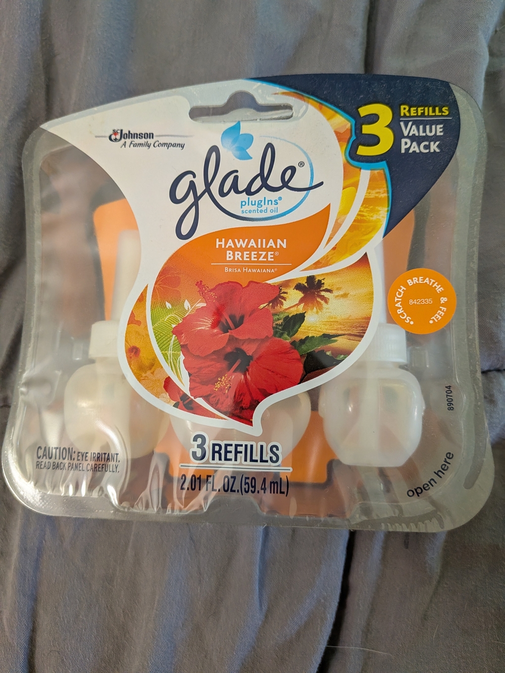 Glade PlugIns Scented Oil Refills Hawaiian Breeze 3 Pack Value Pack New In Packa